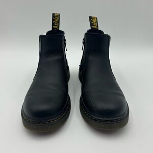 Dr. Martens Black Ankle Boots with Yellow Stitching